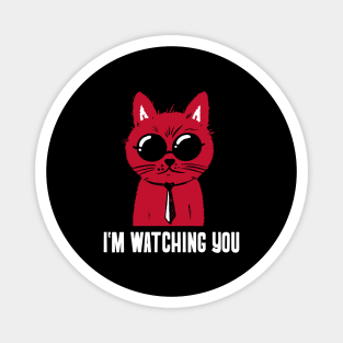 agent cat watching on you Magnet